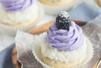 Luscious Blackberry Coconut Cupcakes