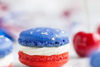 Patriotic Cherry Cheesecake Macarons