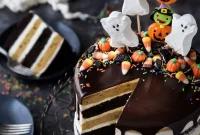 Ghoulishly Good Pumpkin Chocolate Cake