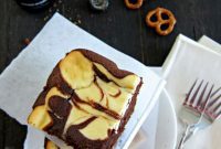 Decadent Guinness Cheesecake Brownies with Salty Pretzel Base