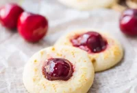 Creamy Cherry Cheesecake Thumbprint Bites