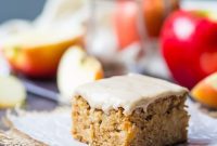Autumn Spiced Apple Blondies with Maple Glaze