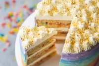 Rainbow Cereal Confetti Cake