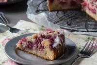 Buttermilk-Glazed Raspberry Lemon Swirl Cake