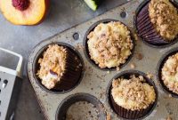 Golden Peach Zucchini Streusel Muffins
