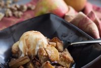 Spiced Apple Walnut Bread Pudding with Warm Cider Glaze
