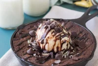 Decadent Mint Chocolate Skillet Brownie