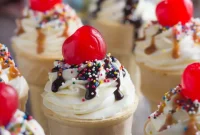 Brownie Sundae Cone Delights