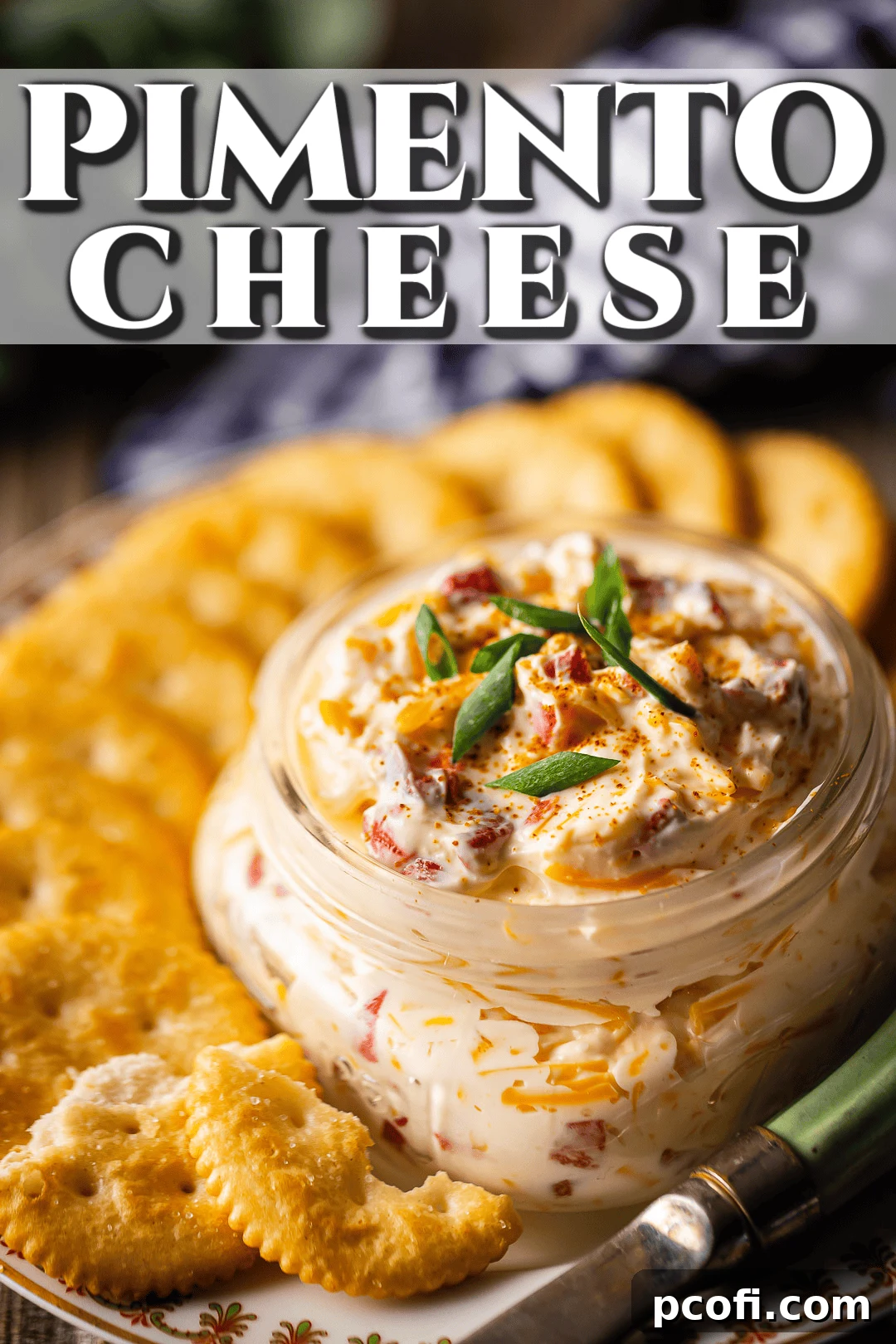 Pimento cheese recipe prepared and served cold as a spread.