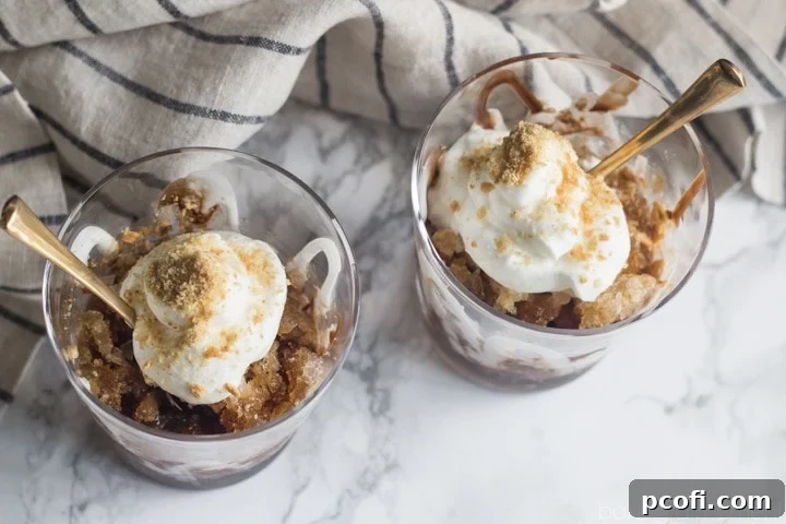 Four glasses of S'mores Frappuccino Granita, beautifully garnished and ready to be enjoyed on a summer day.