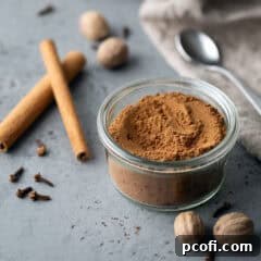 Pumpkin pie spice blend in a jar