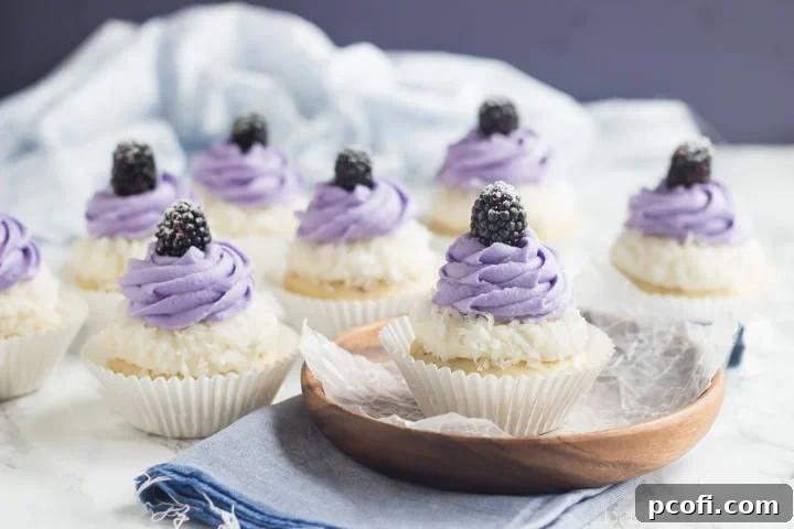 Blackberry Coconut Cupcakes - oh my! So dreamy and light, and that blackberry filling was such a fun surprise!