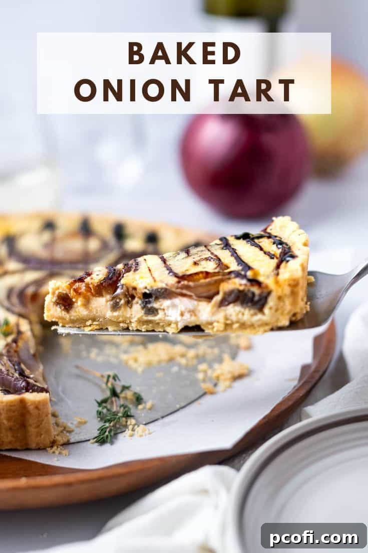 pinterest graphic for onion tart