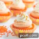 Orange Creamsicle Cupcakes with frosting