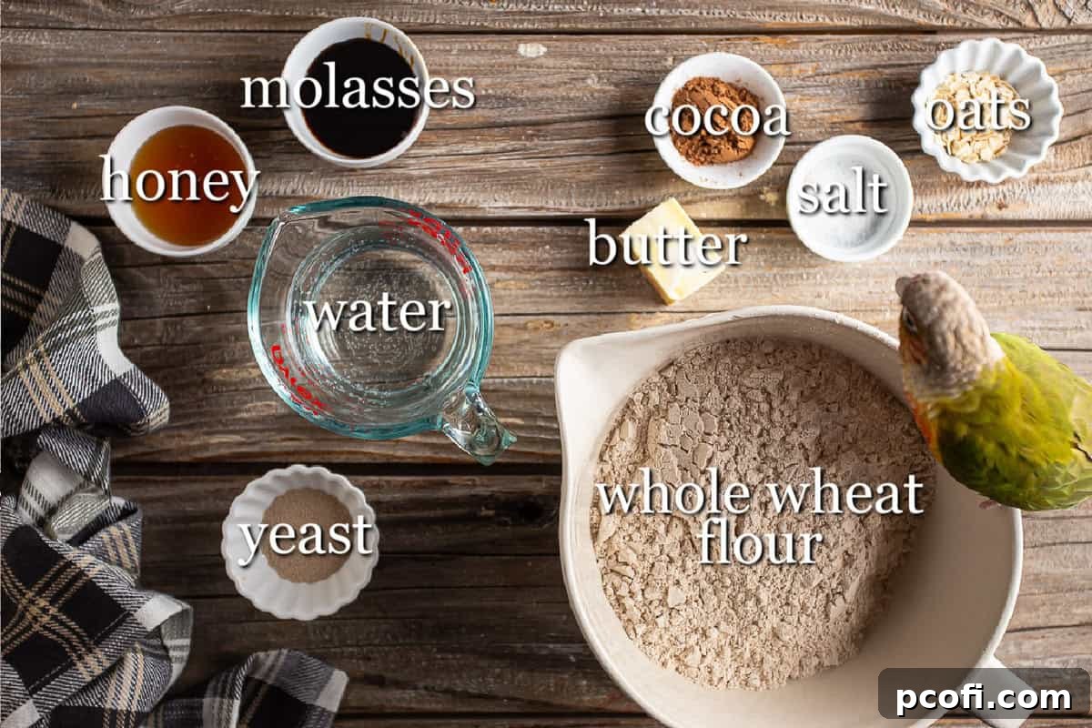 Ingredients for making Outback Steakhouse bread, neatly arranged with text labels.
