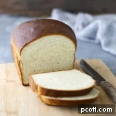 Sliced milk bread on a cutting board