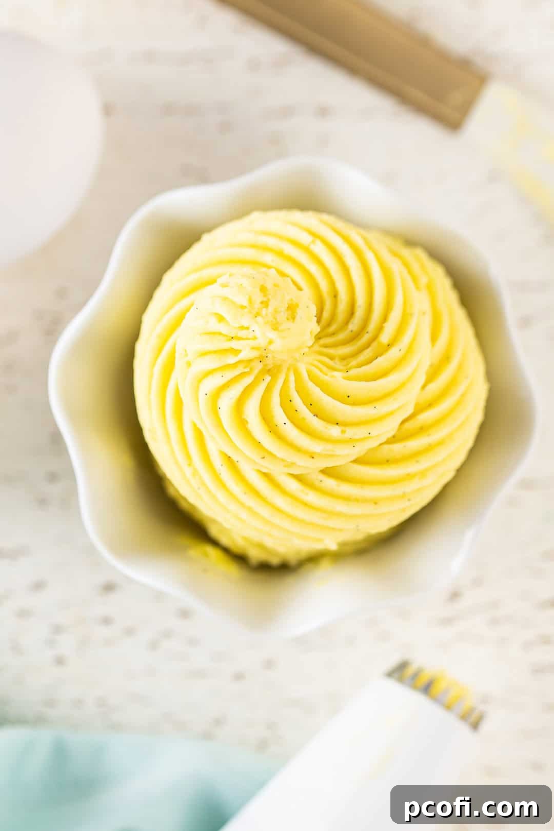 A beautifully frosted cake or pastry with German Buttercream, showcasing its smooth texture.