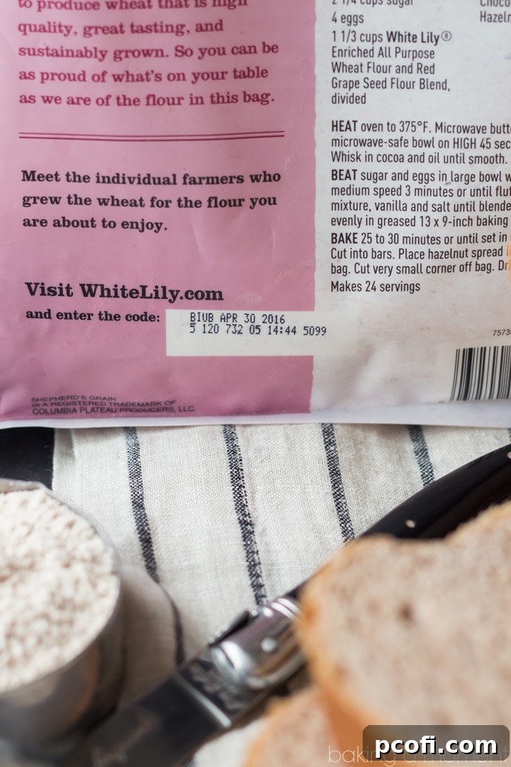 White Lily All-Purpose Wheat Flour & Red Grape Seed Flour Blend, a key ingredient for delicious and sustainably sourced homemade bread. #redgrapeseedflour #whitelily