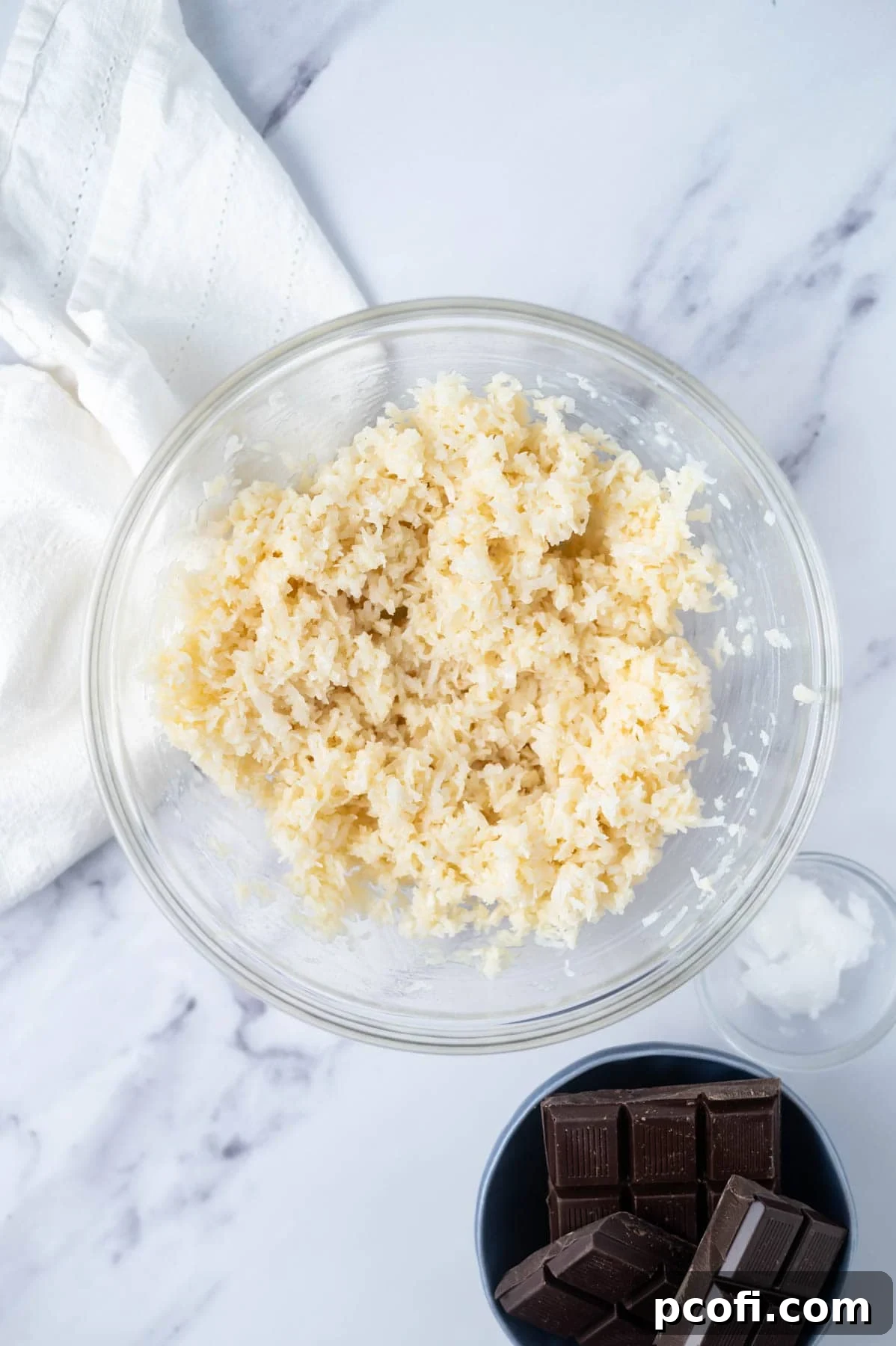 coconut cream filling in a mixing bowl