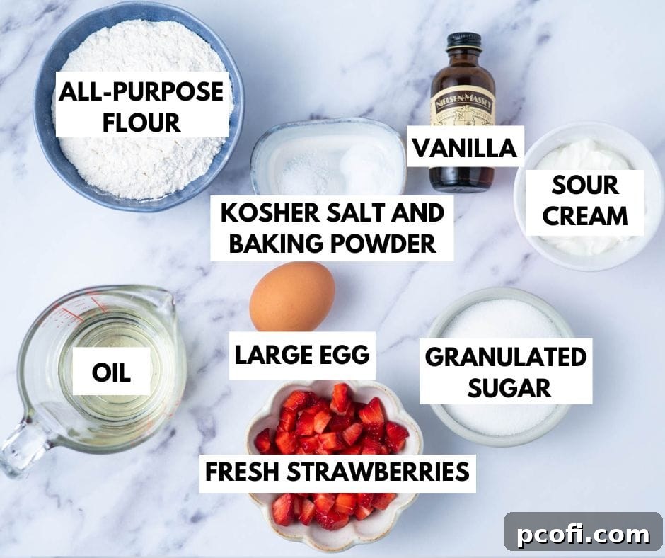 ingredients for baked strawberry donuts