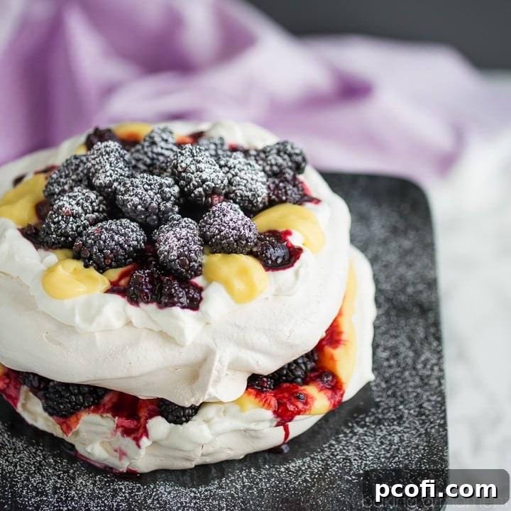 This Pavlova looks and sounds like a fancy dessert but it was really pretty simple to make! Loved the blackberry + lemon curd together, and it's gluten-free!