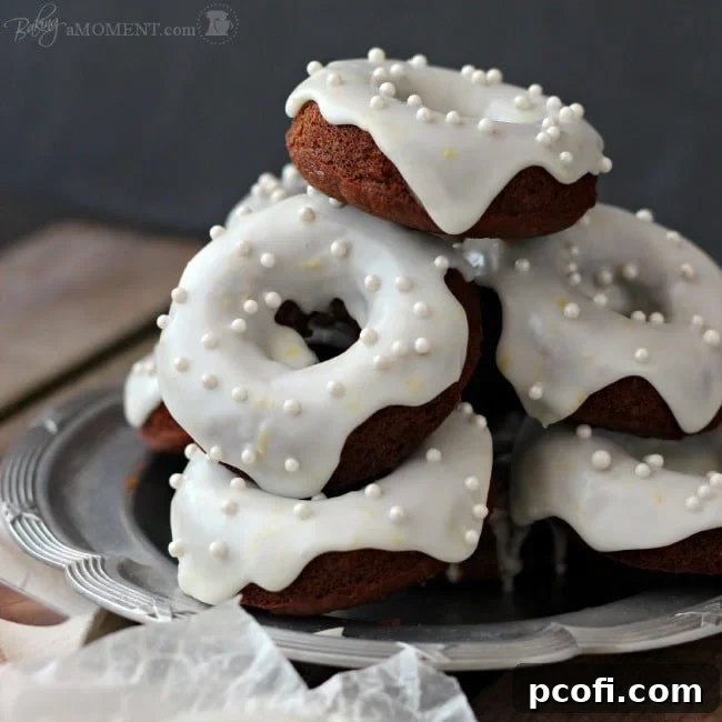 Baked Gingerbread Donuts with Lemon Yogurt Glaze