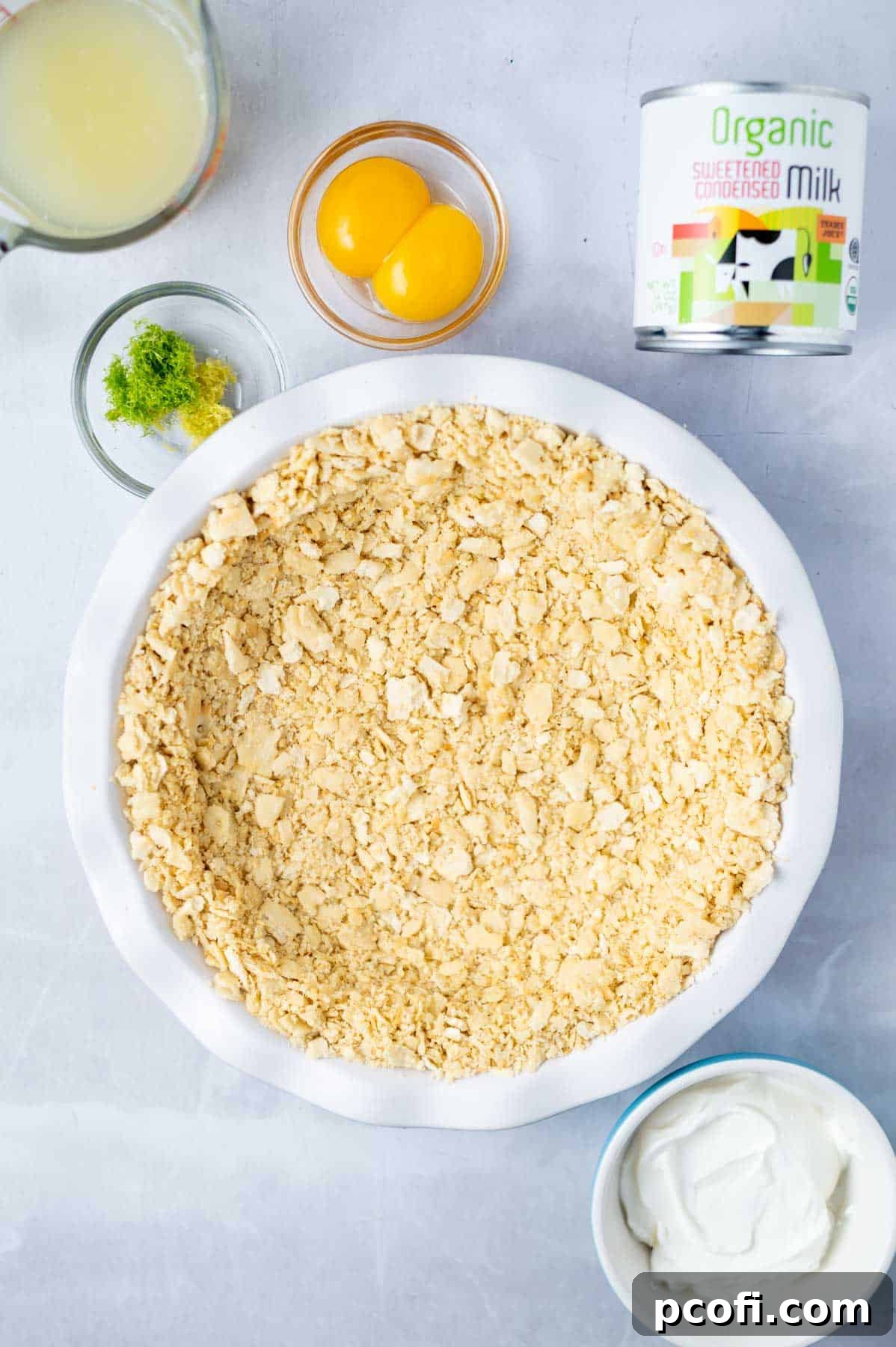 Saltine cracker crust pressed firmly into a 9-inch deep dish pie plate, ready for baking.