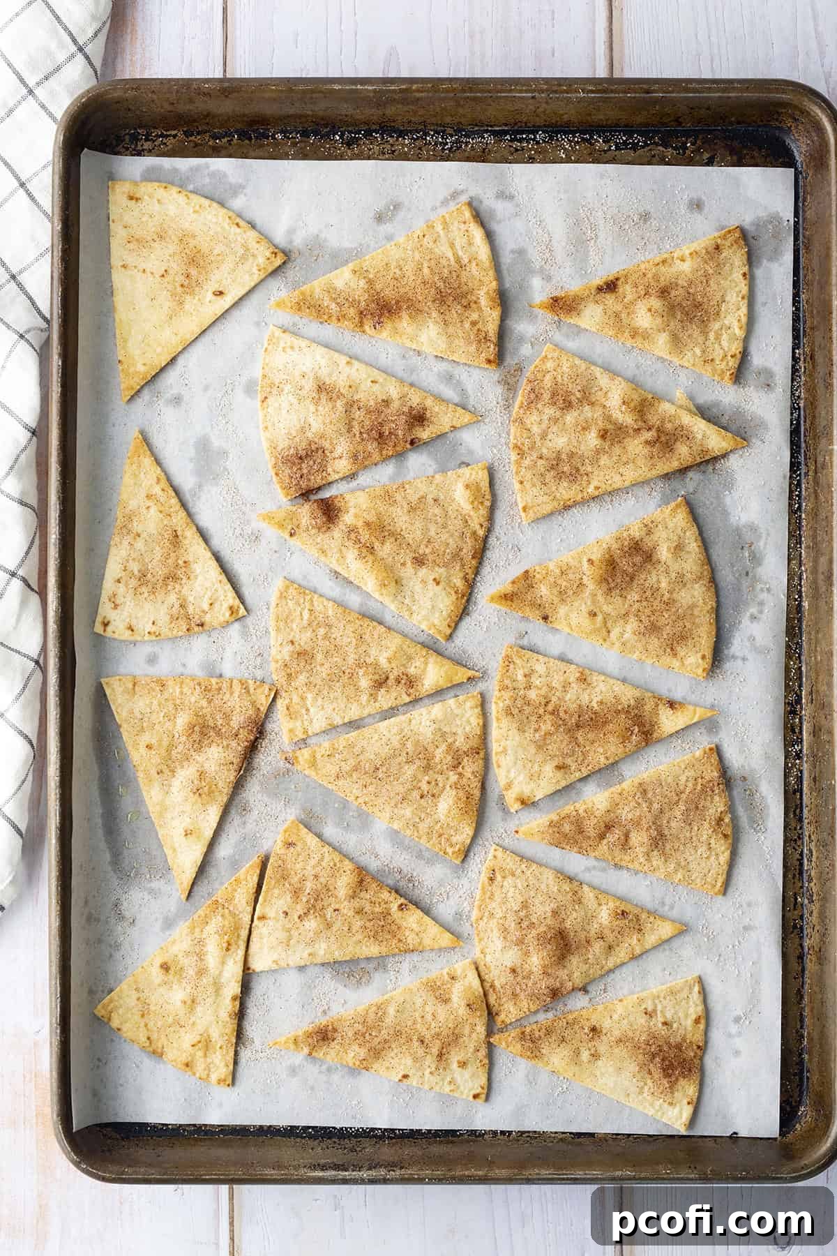 Cinnamon sugar wedges after baking