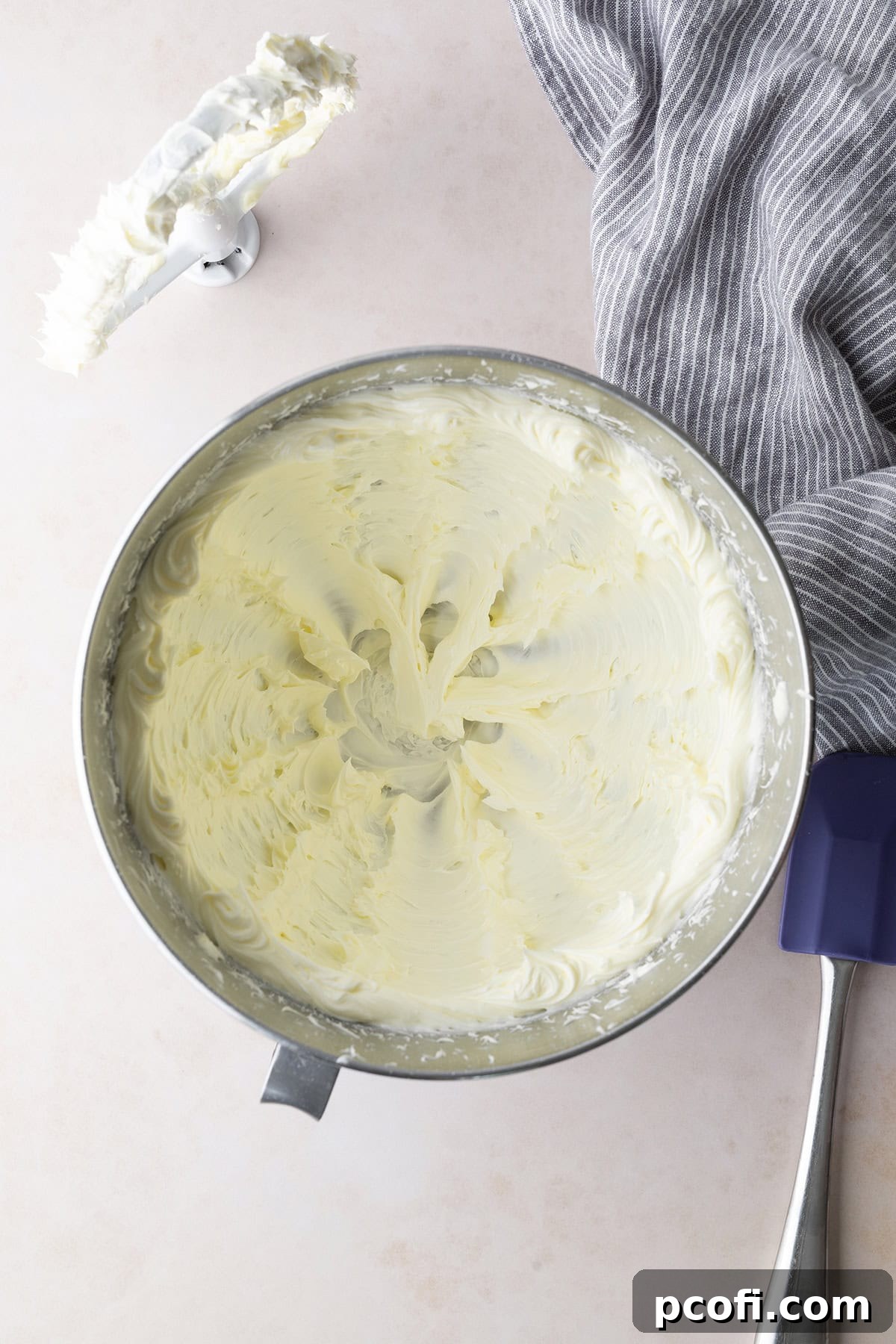 Butter and sugar creamed in a bowl