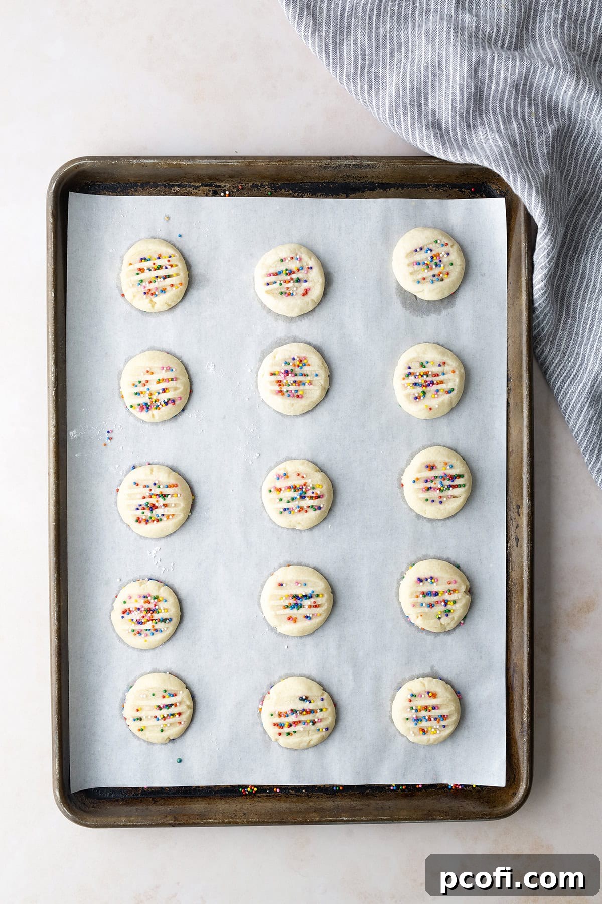 Baked shortbread cookies out of the oven