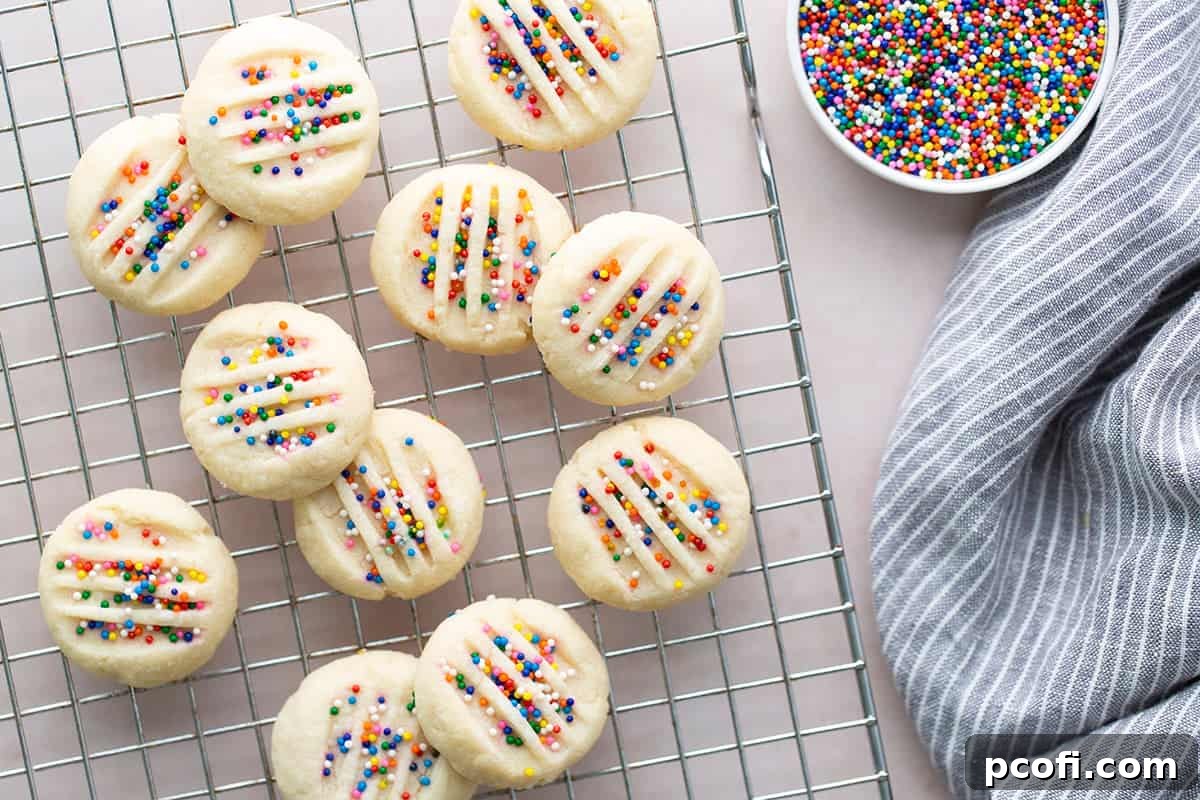 Whipped shortbread on a cooking rack