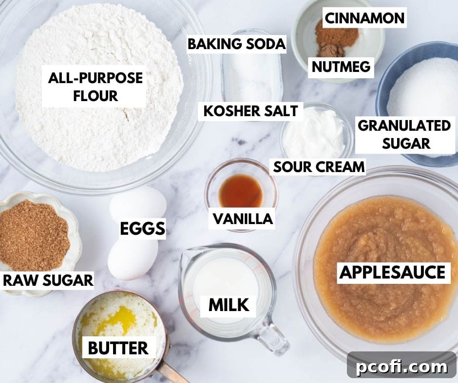 ingredients for applesauce muffins