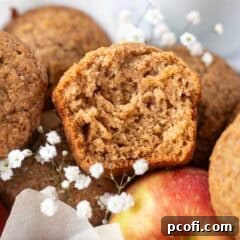 soft inside texture of applesauce muffin