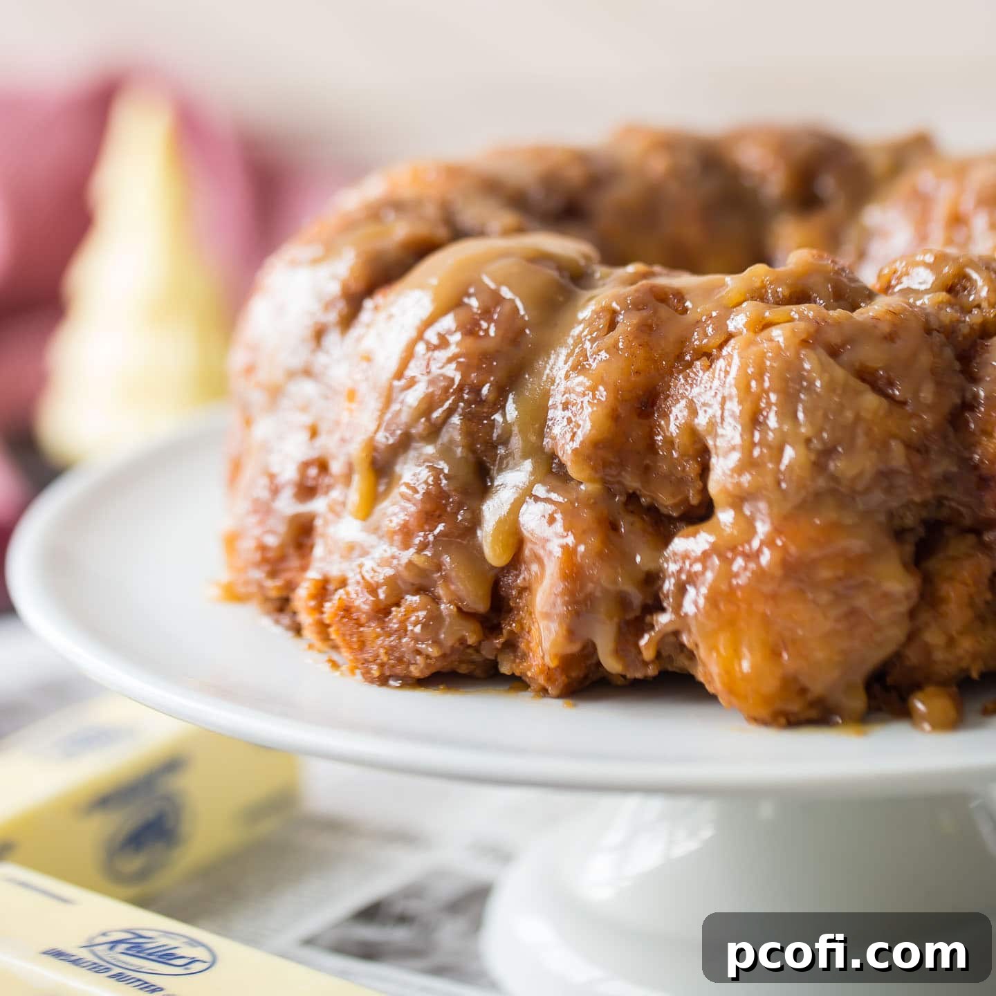 Homemade Monkey Bread Recipe - a sweet, pull-apart bread with a sticky glaze.