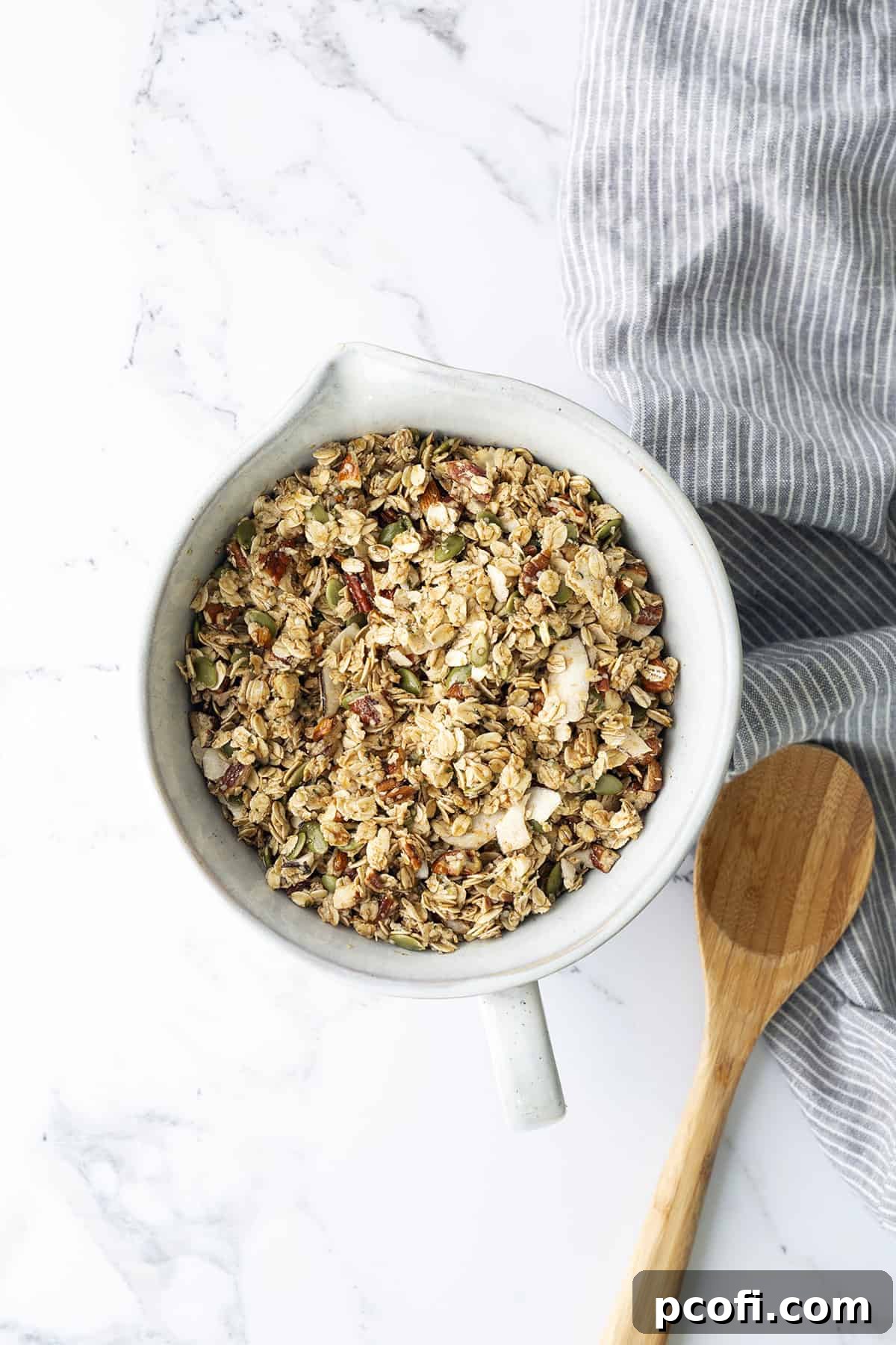 Granola ingredients in a bowl