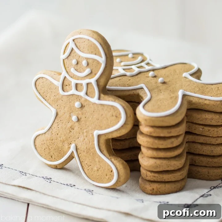 Perfectly shaped gingerbread cookies with neat edges, promising tons of classic flavor.