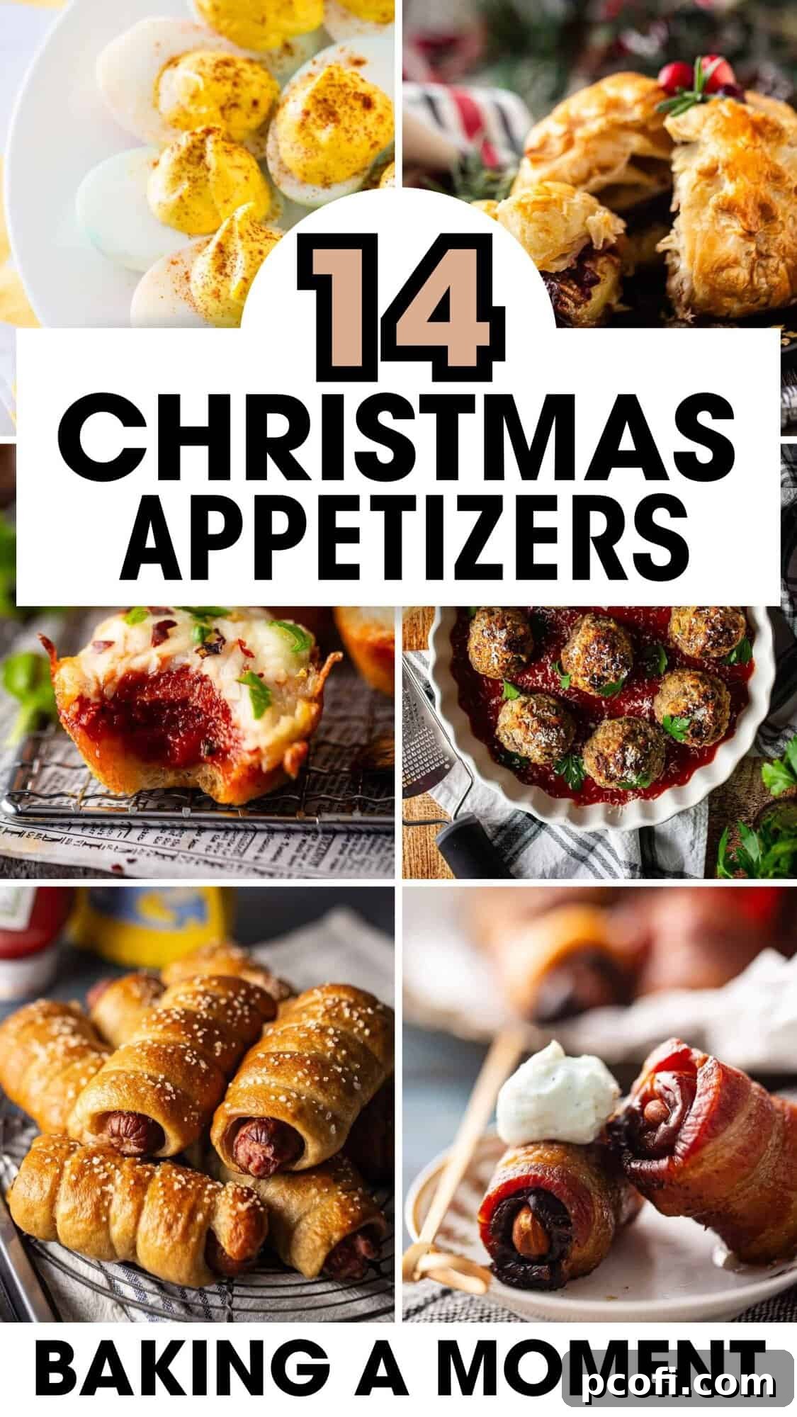 A beautifully arranged spread of various Christmas appetizers on a festive table, ready for a holiday gathering.