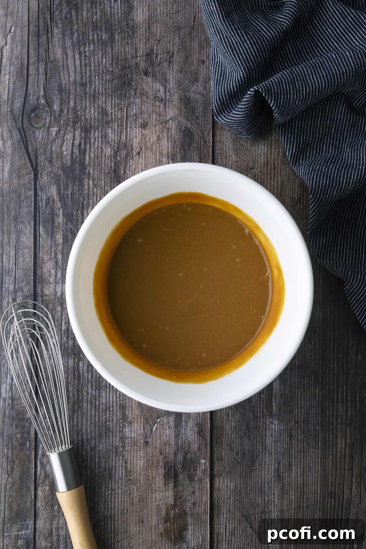 Wet ingredients in a bowl