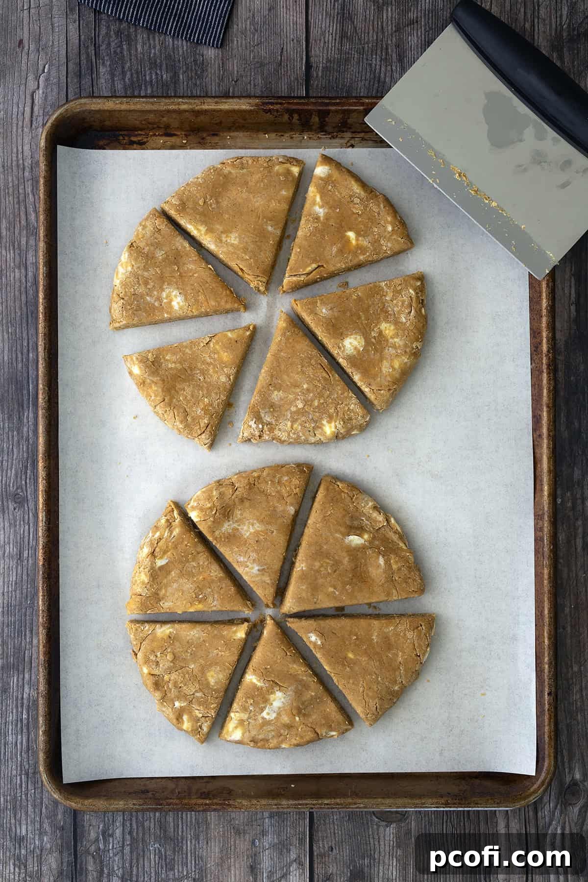 Scones cut into trianges