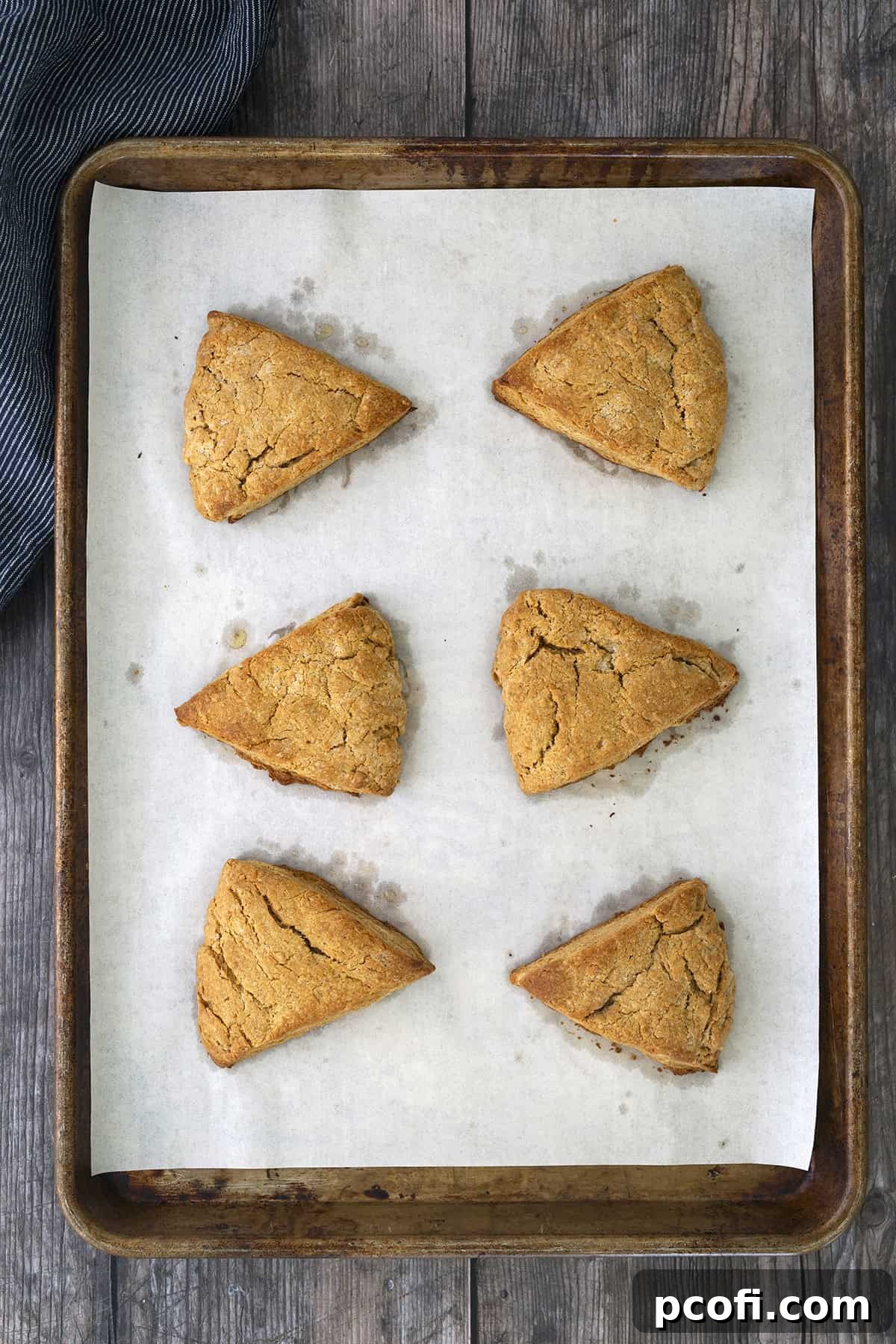 Baked scones on sheet pan