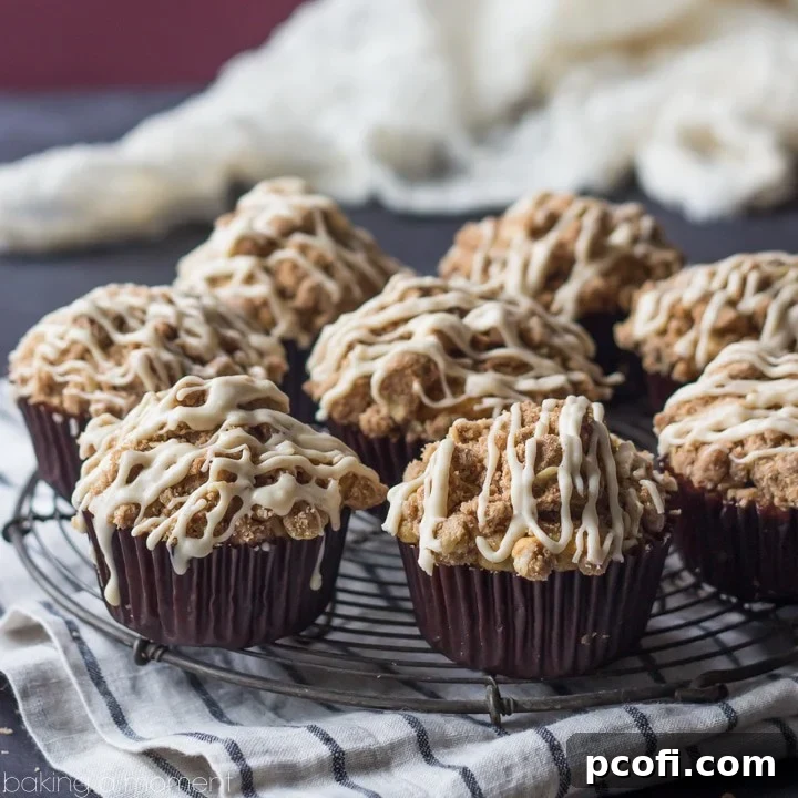 Banana Honey Yogurt Streusel Muffins with Brown Butter Glaze- such an incredible breakfast treat! 