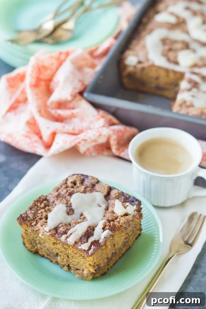 Delicious Buttered Rum & Candied Sweet Potato Crumb Cake slices, ready to be served