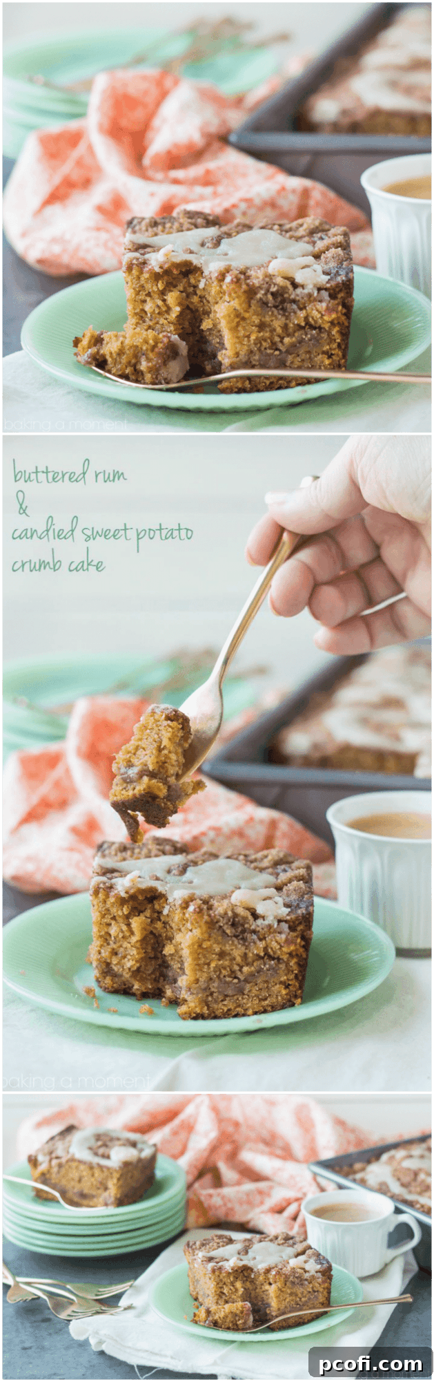 Buttered Rum & Candied Sweet Potato Crumb Cake full tray