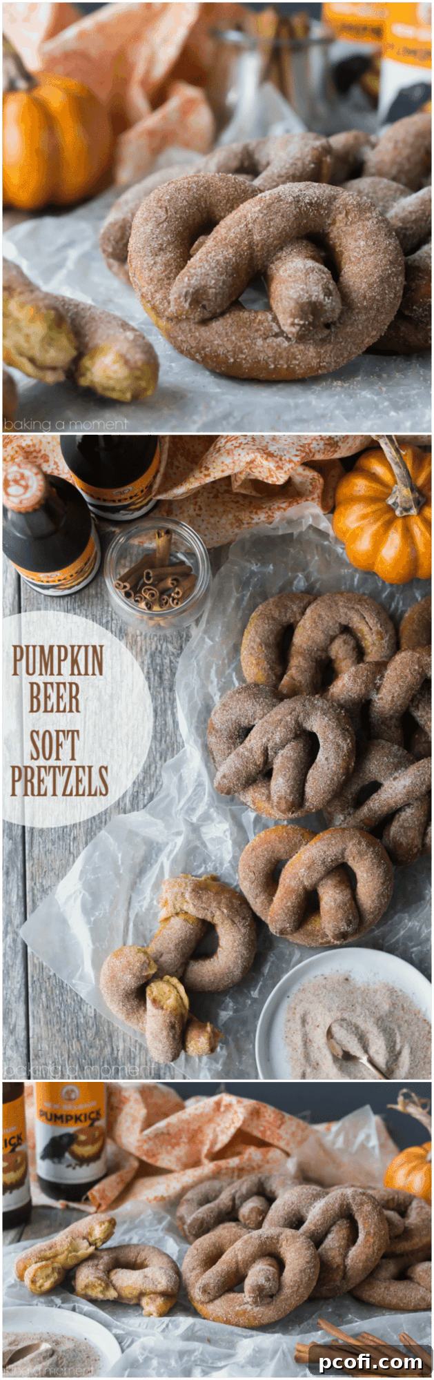 The ultimate sweet/savory fall snack! These soft pretzels are infused with pumpkin beer for a seasonal twist, then dusted with pumpkin spice sugar. Move over Auntie Anne's! 