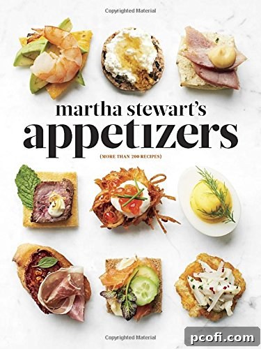 Martha Stewart's Appetizers cookbook, a source of inspiration for cocktail parties and gourmet snacks