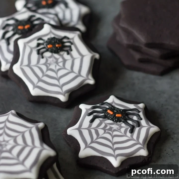 How to make Spiderweb Cookies with royal icing- these were pretty easy and kinda fun!
