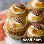 Sweet Potato Souffle Cupcakes, ready to be served at a holiday gathering.