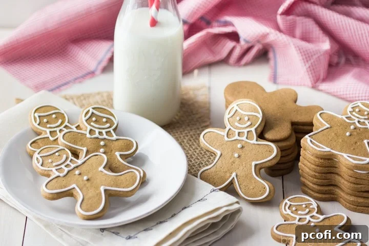 Close-up of a perfectly baked gingerbread cookie, emphasizing the neat edges and inviting texture.