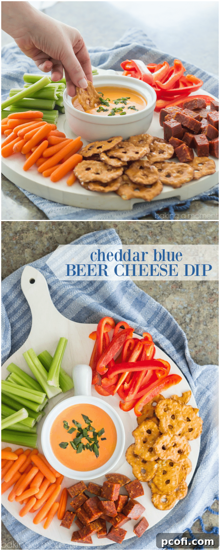 Delicious and creamy Cheddar-Blue Beer Cheese Dip, perfect for any occasion.