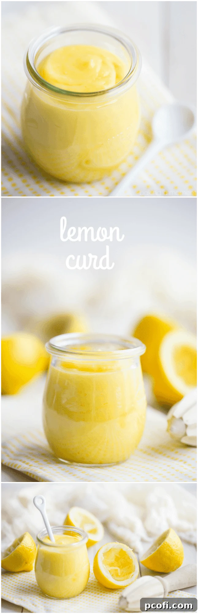 A vertically oriented image showcasing multiple small jars of homemade lemon curd, beautifully arranged, perfect for gifting or sharing. The vibrant yellow color is captivating.